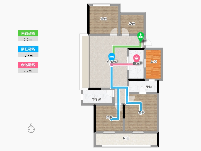 浙江省-杭州市-滨康天曜城-98.48-户型库-动静线