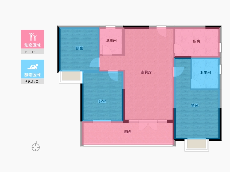 青海省-西宁市-安泰秀水湾-98.69-户型库-动静分区