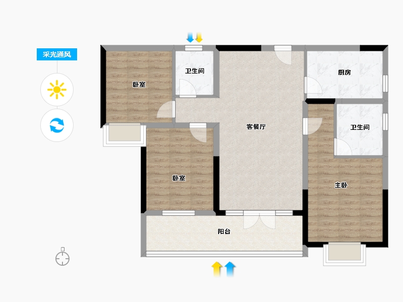 青海省-西宁市-安泰秀水湾-98.69-户型库-采光通风