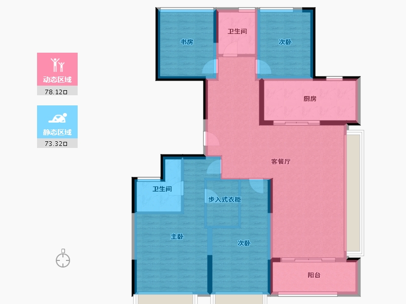 浙江省-舟山市-绿城晓风印月花园-136.67-户型库-动静分区