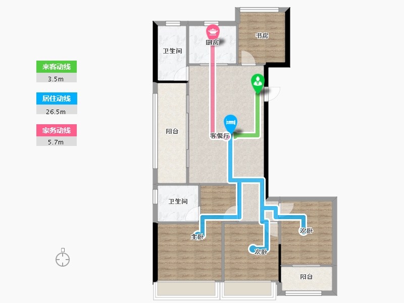 浙江省-杭州市-滨康天曜城-99.77-户型库-动静线