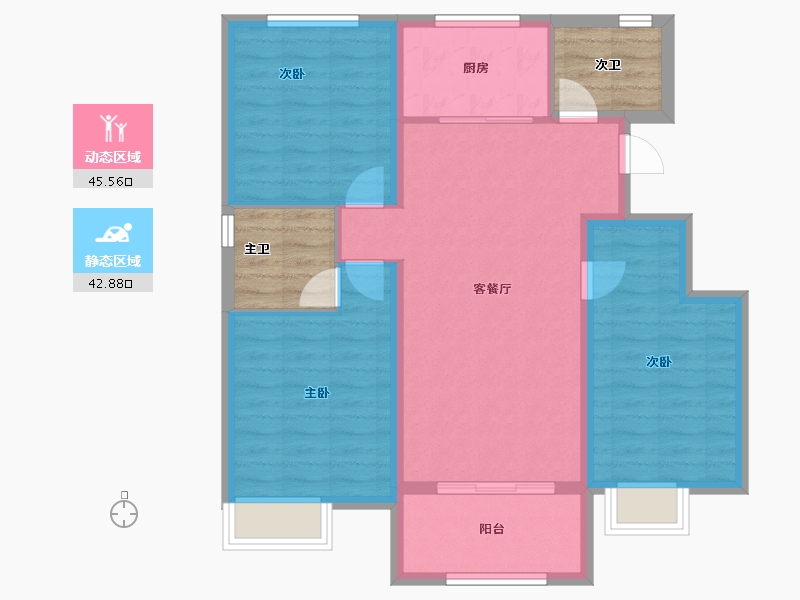 河北省-保定市-荣盛锦绣书苑-87.98-户型库-动静分区