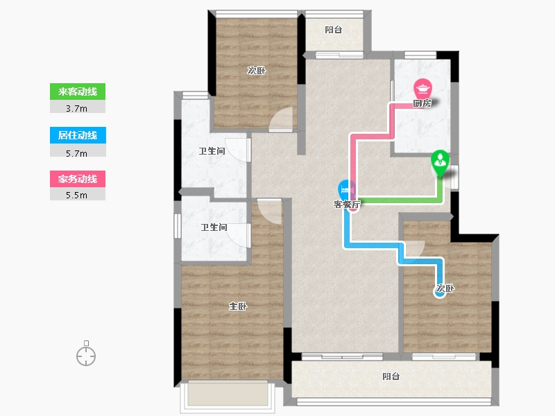 浙江省-舟山市-绿城晓风印月花园-99.67-户型库-动静线