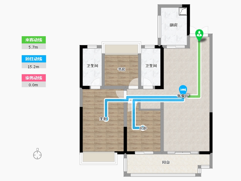 江苏省-扬州市-吾悦虎踞湾-104.00-户型库-动静线