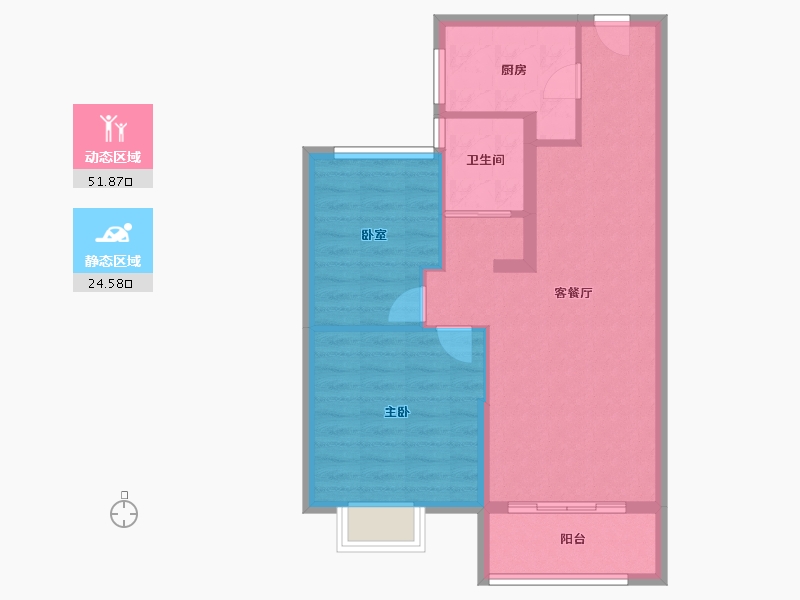 河北省-保定市-碧桂园清苑新城-68.80-户型库-动静分区