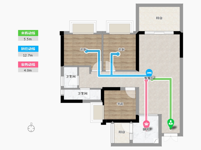 重庆-重庆市-中建御湖壹号-69.77-户型库-动静线