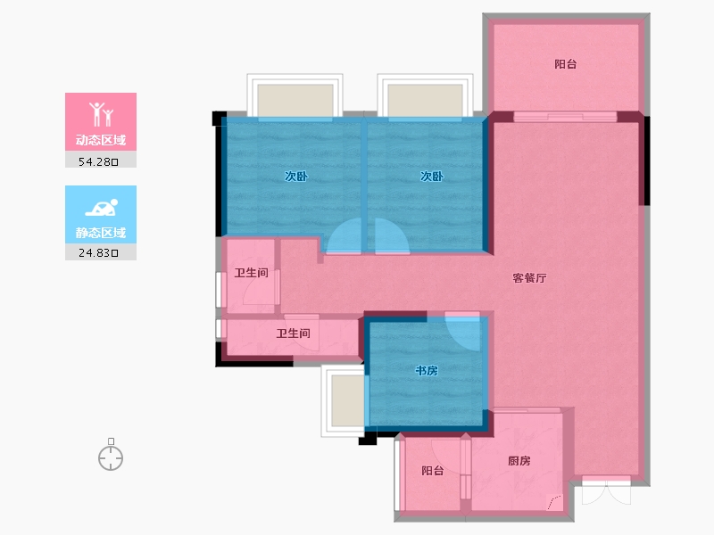 重庆-重庆市-中建御湖壹号-69.77-户型库-动静分区