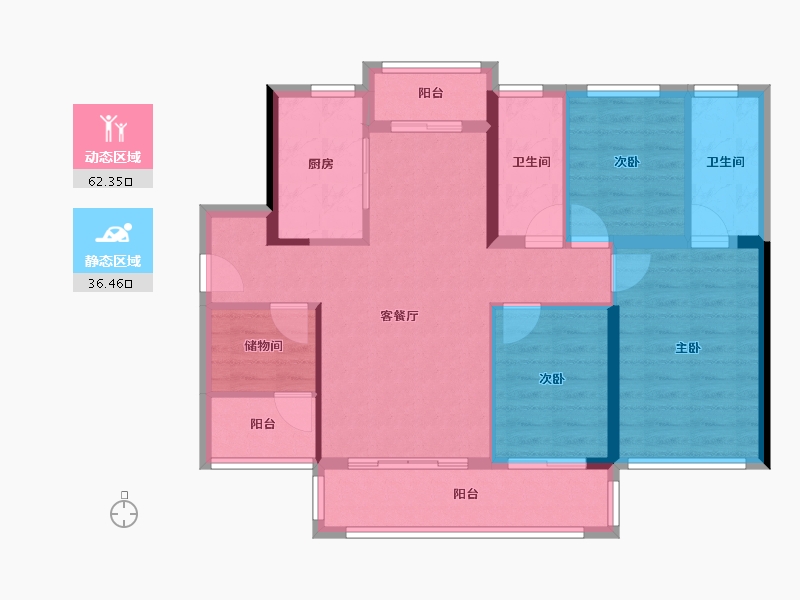 广东省-河源市-龙光城-88.32-户型库-动静分区