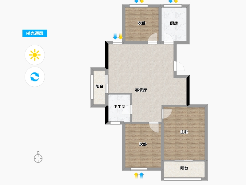 浙江省-杭州市-浅山明月府-82.31-户型库-采光通风