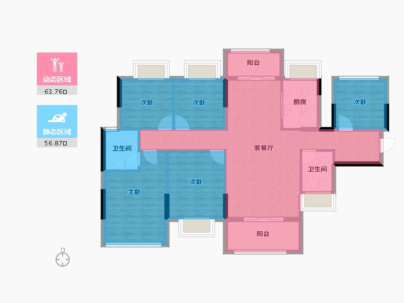 广东省-东莞市-春晖国际城-108.22-户型库-动静分区