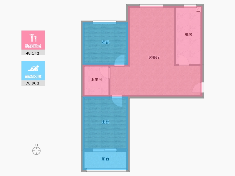 河北省-保定市-隆泽园-70.91-户型库-动静分区