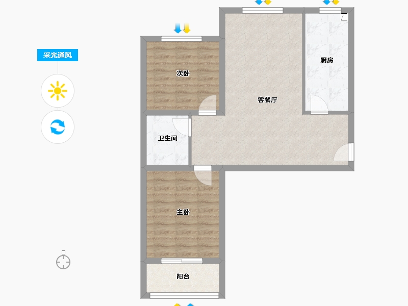 河北省-保定市-隆泽园-70.91-户型库-采光通风