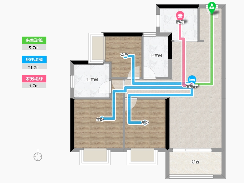 广东省-东莞市-金众柏悦公馆-73.33-户型库-动静线