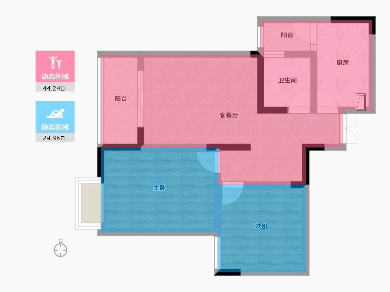 重庆-重庆市-中建御湖壹号-60.13-户型库-动静分区