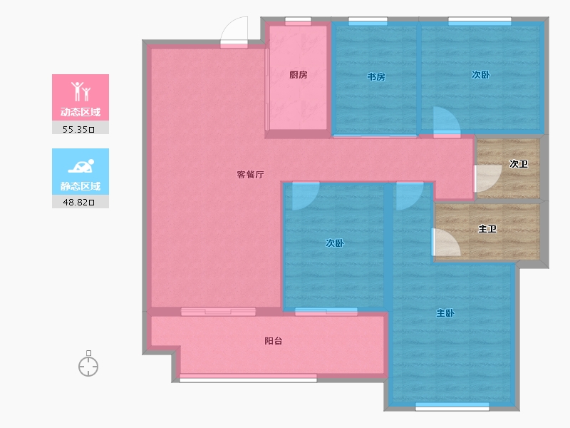 河北省-保定市-荣盛锦绣书苑-102.65-户型库-动静分区