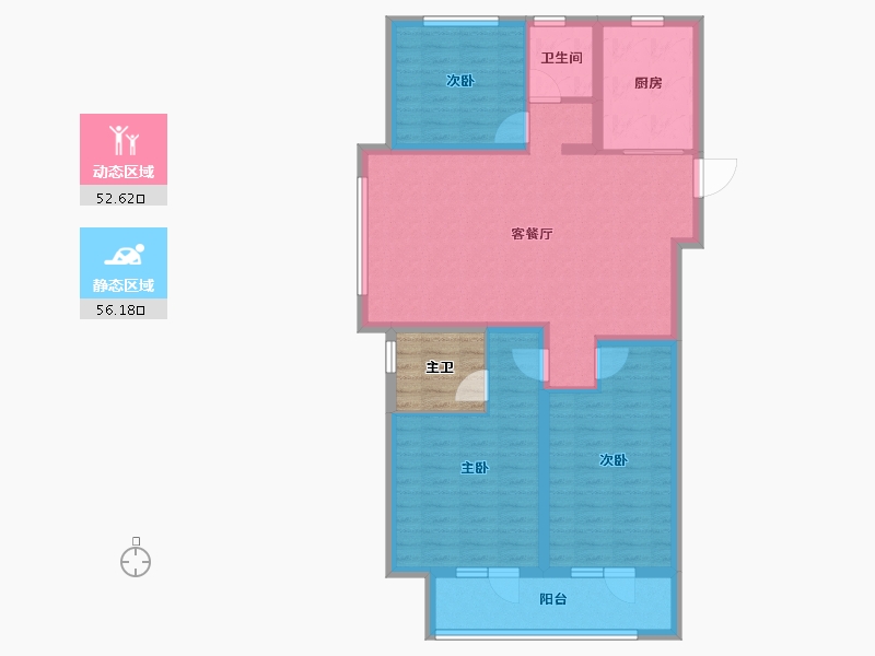 山东省-泰安市-万岳华府四期-102.08-户型库-动静分区