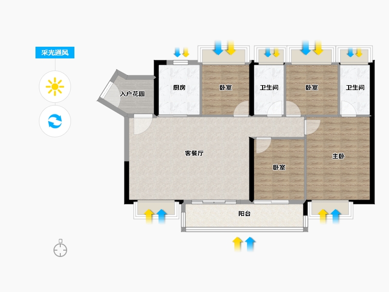 广东省-广州市-富力南驰富颐华庭-112.00-户型库-采光通风