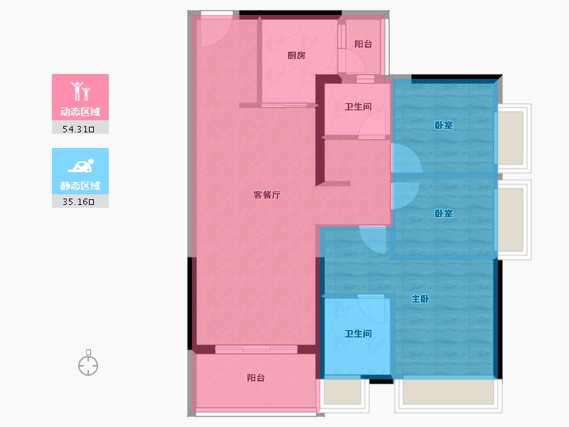 广东省-广州市-富力南驰富颐华庭-80.00-户型库-动静分区