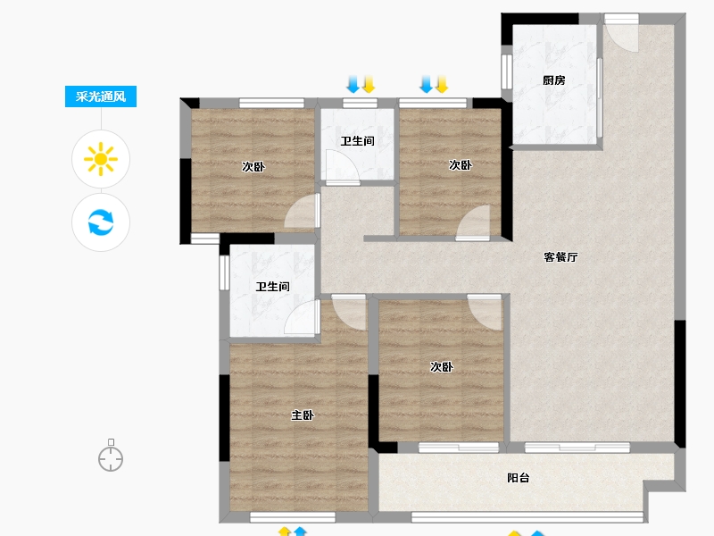 福建省-莆田市-建发融信悦鸣-99.42-户型库-采光通风