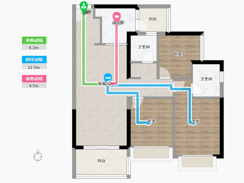 广东省-广州市-富力南驰富颐华庭-84.00-户型库-动静线