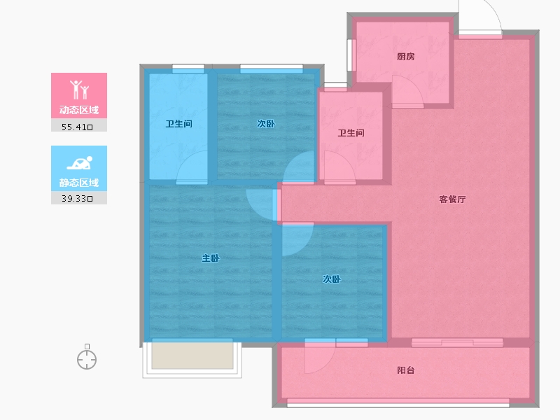 山东省-泰安市-万岳华府四期-84.80-户型库-动静分区