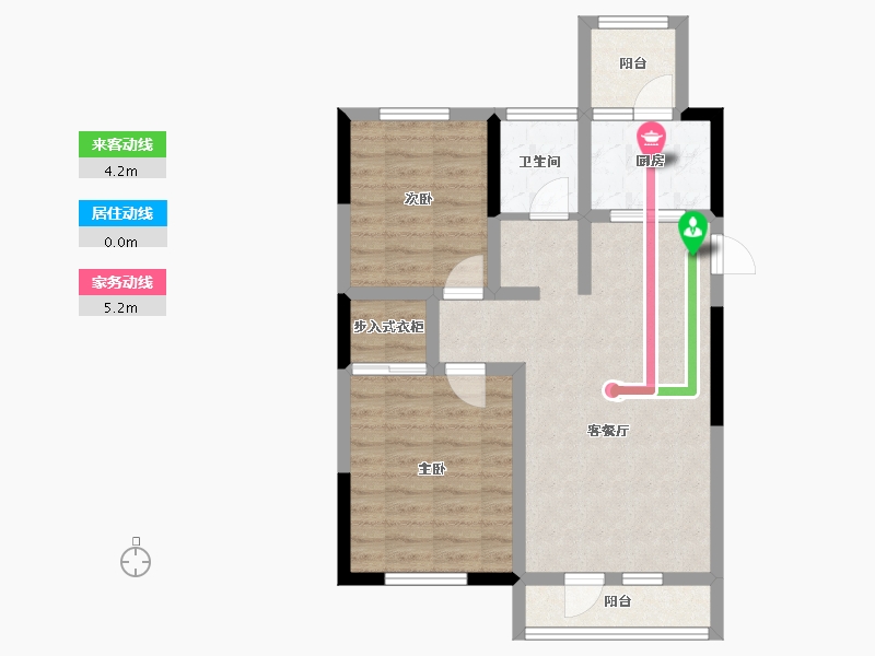 辽宁省-大连市-中车花溪镇二期-67.60-户型库-动静线