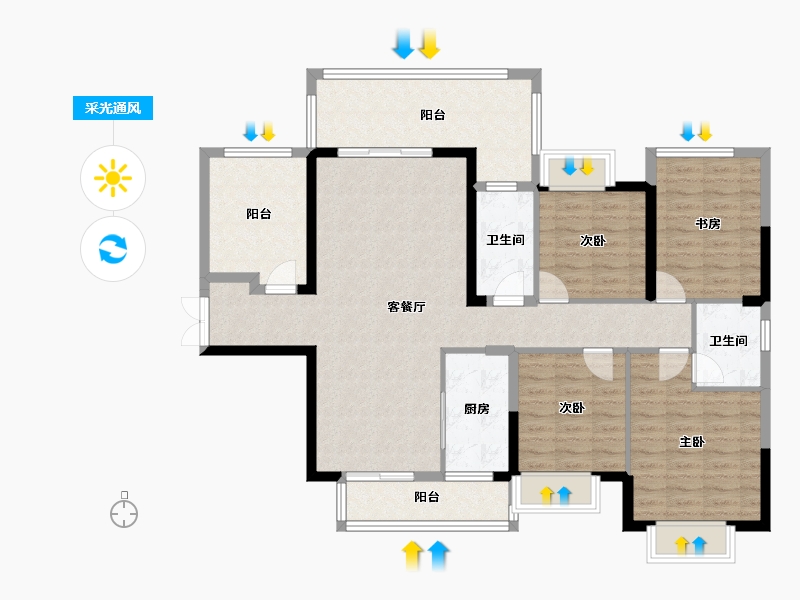 广西壮族自治区-来宾市-江滨湾1号-121.32-户型库-采光通风