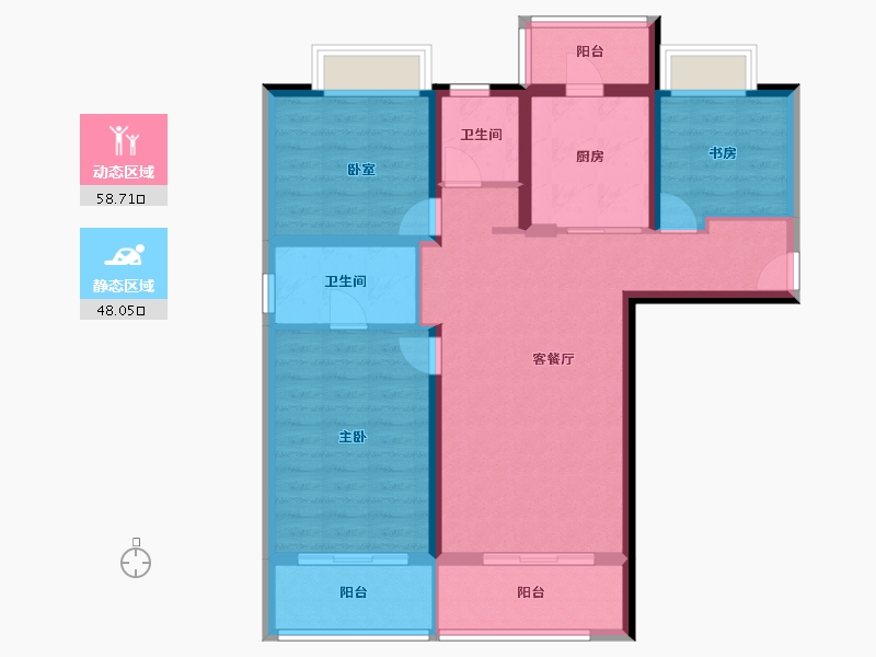 云南省-昆明市-万科公园城市-95.20-户型库-动静分区