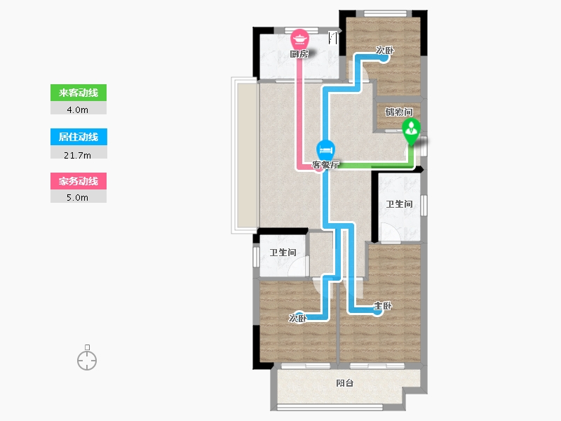 湖北省-武汉市-上坤大都会-84.00-户型库-动静线