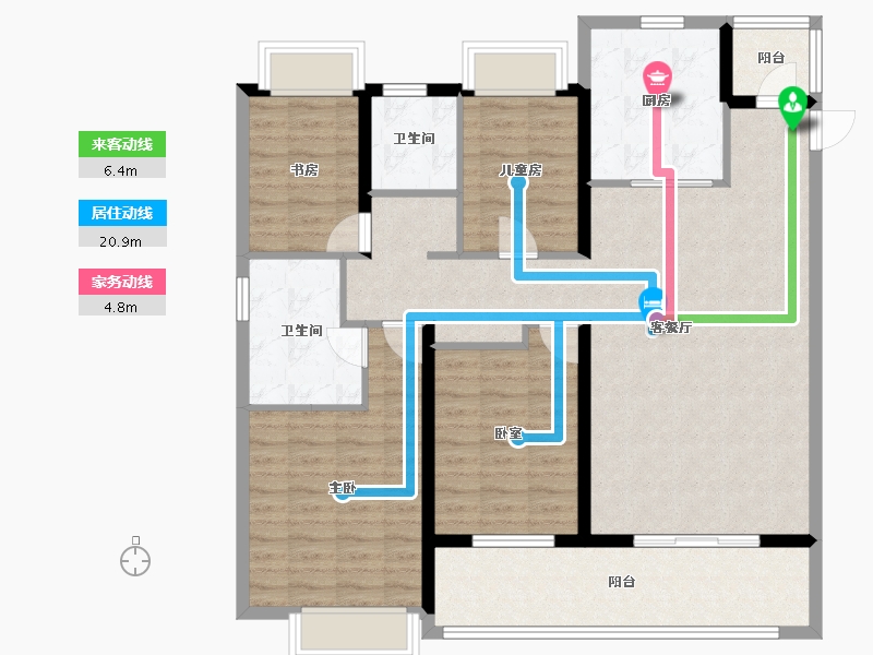 云南省-昆明市-万科公园城市-115.20-户型库-动静线