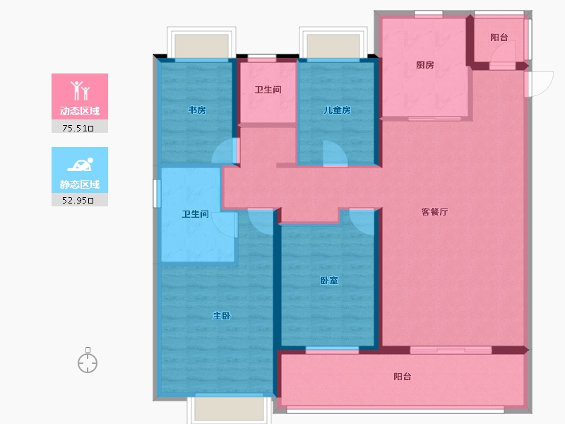 云南省-昆明市-万科公园城市-115.20-户型库-动静分区