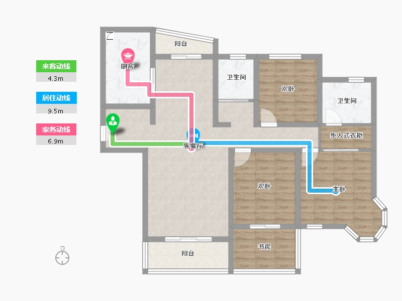 湖南省-长沙市-长潭佳园-108.00-户型库-动静线