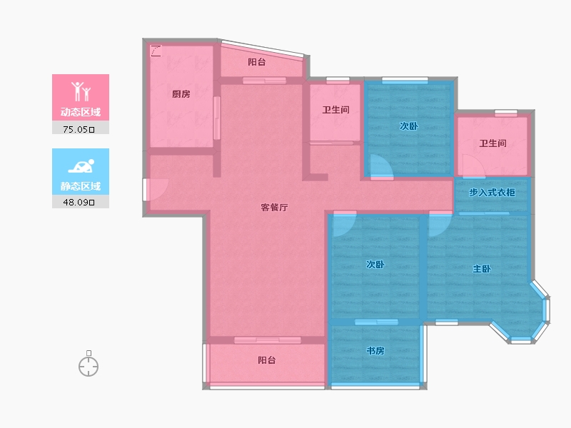 湖南省-长沙市-长潭佳园-108.00-户型库-动静分区