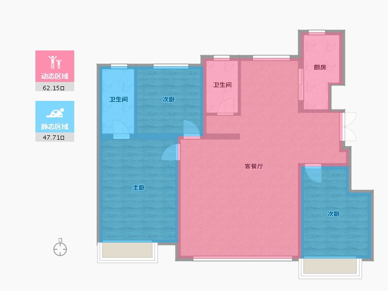 河北省-唐山市-锦绣天樾-99.30-户型库-动静分区