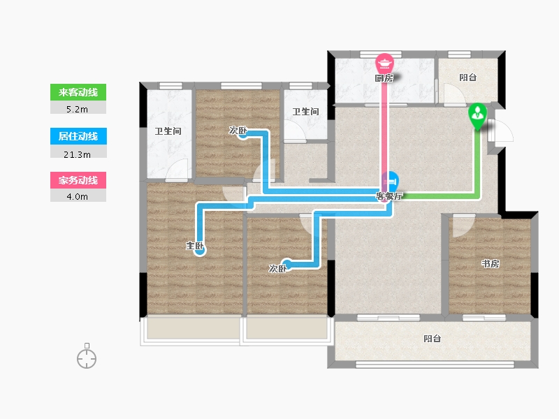 江苏省-南京市-万科首开·新悦光年-108.11-户型库-动静线