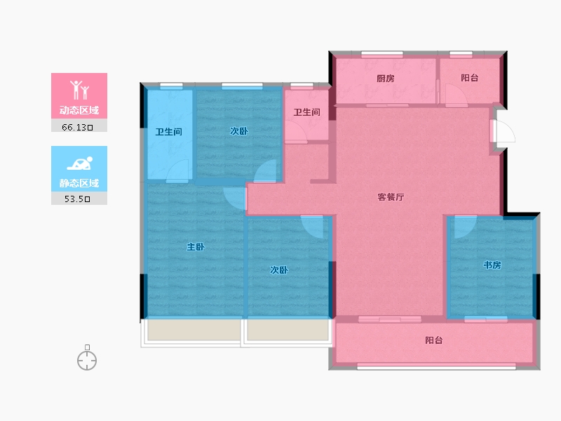 江苏省-南京市-万科首开·新悦光年-108.11-户型库-动静分区