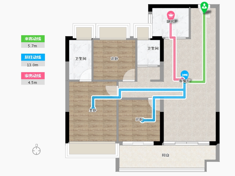 福建省-莆田市-碧桂园天城-80.57-户型库-动静线