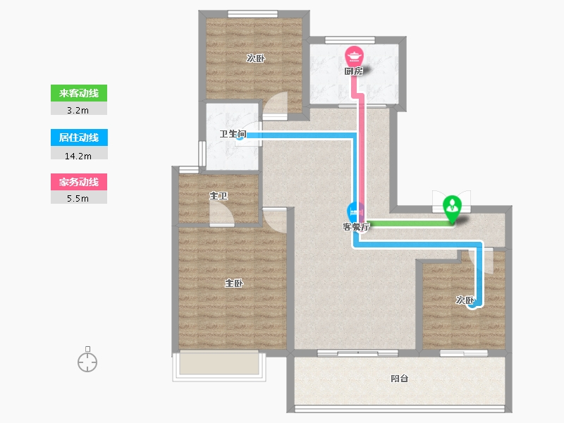 山东省-泰安市-万岳华府四期-104.00-户型库-动静线