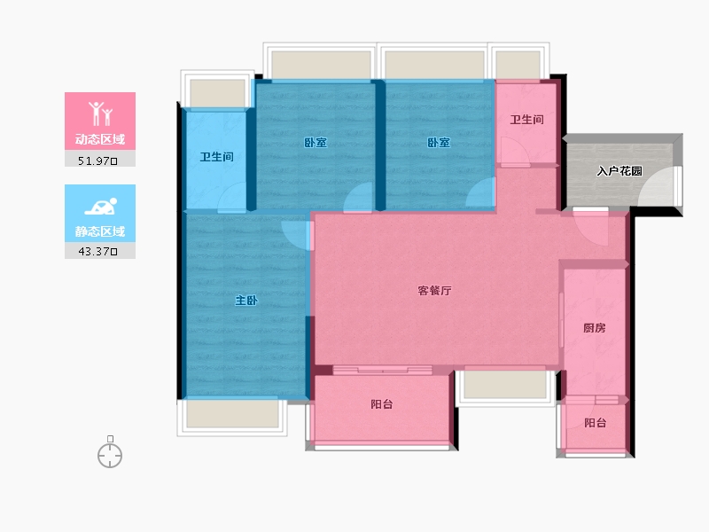 广东省-广州市-富力南驰富颐华庭-90.40-户型库-动静分区