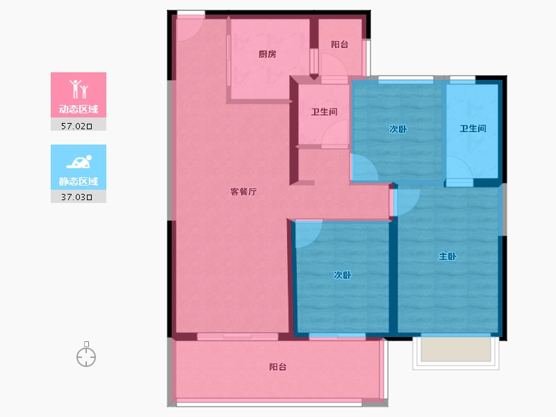 云南省-昆明市-万科公园城市-84.00-户型库-动静分区