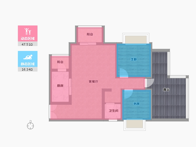 四川省-凉山彝族自治州-九洲·观海云岭-70.76-户型库-动静分区