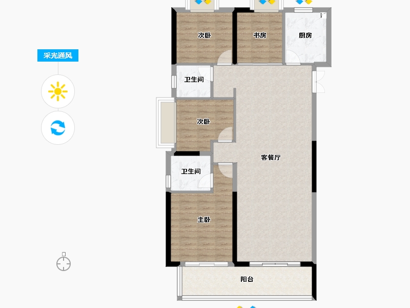 湖北省-武汉市-山海观-110.61-户型库-采光通风