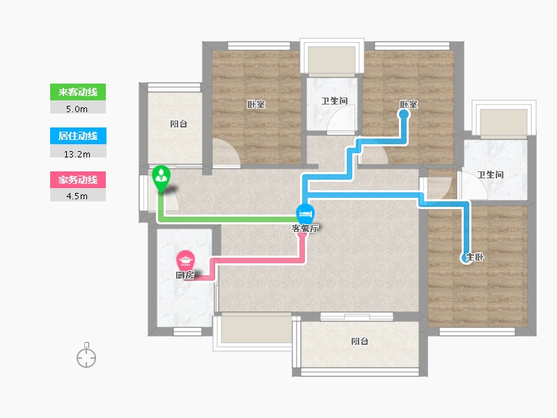 广东省-广州市-珠江花城-71.45-户型库-动静线