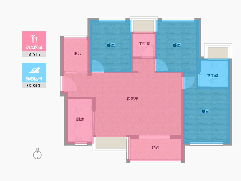 广东省-广州市-珠江花城-71.45-户型库-动静分区