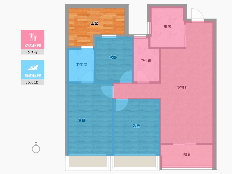 浙江省-杭州市-西房良语云缦-77.47-户型库-动静分区