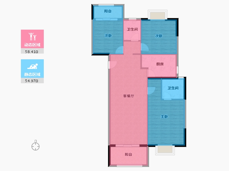 湖北省-武汉市-交投合盛嘉园-103.50-户型库-动静分区