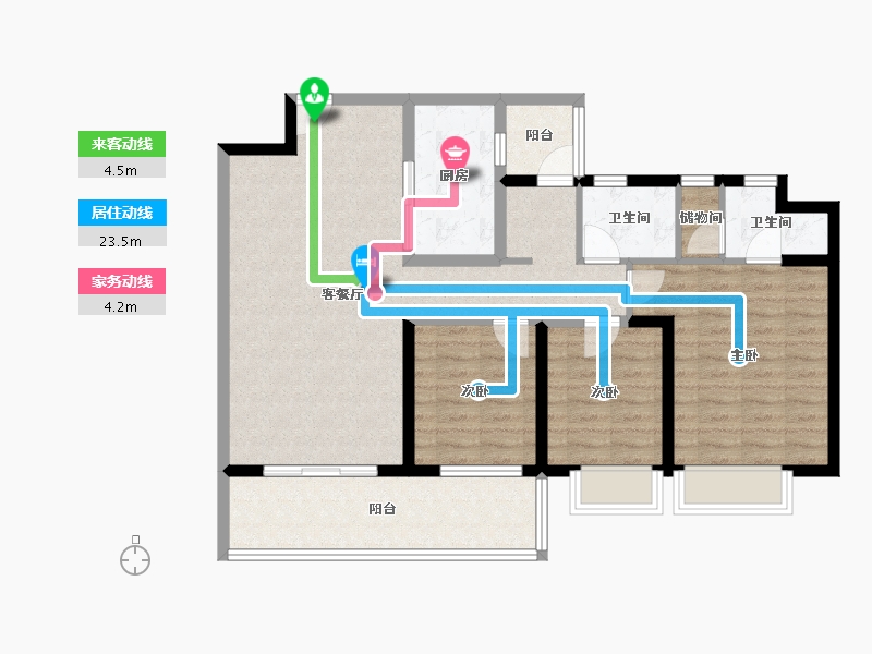 云南省-昆明市-万科公园城市-98.40-户型库-动静线