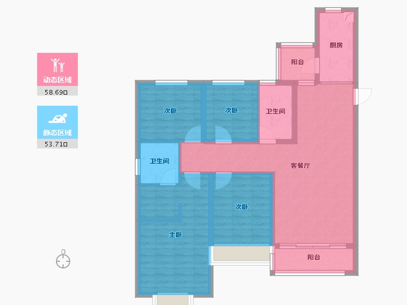 山东省-滨州市-中海·逸品苑-100.00-户型库-动静分区