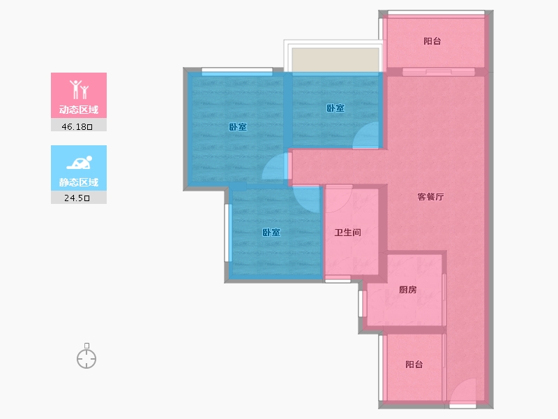 广东省-广州市-珠江花城-62.27-户型库-动静分区