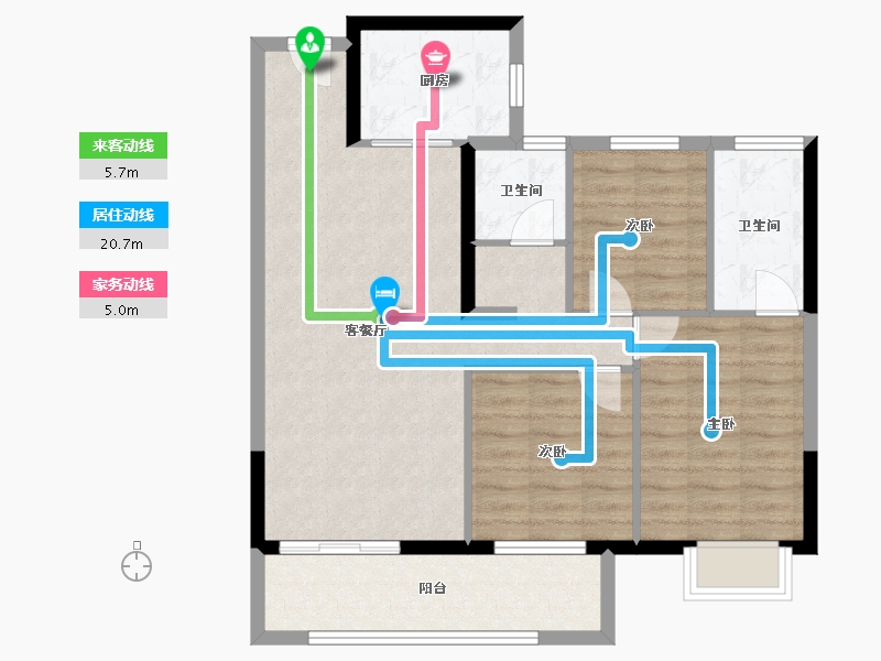 湖北省-武汉市-交投合盛嘉园-85.37-户型库-动静线